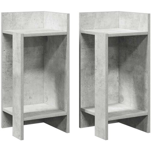 VidaXL Pomoćni stolići 2 kom s policom siva boja betona 25,5x27x60 cm Slike
