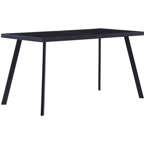  Blagovaonski stol crni 140 x 70 x 75 cm od kaljenog stakla Slike