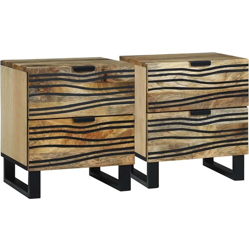  Noćni ormar 2 pcs Prirodna 40 x 33 x 46 cm Konstruirano drvo Cene