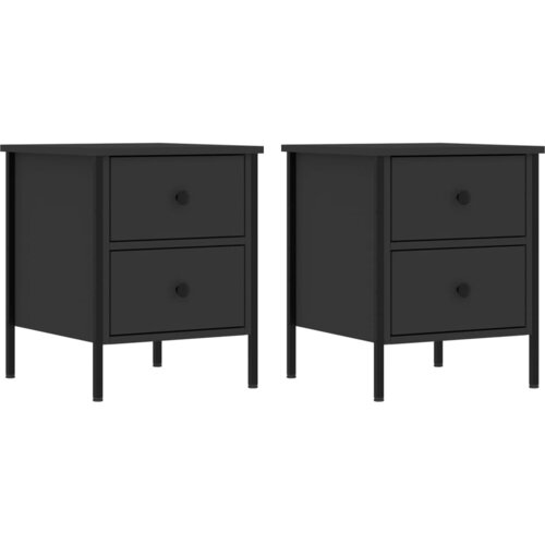 Maison Chic Dvo delni komplet Nočne omarice - Nočne mize črna 40x42x50 cm inženirski les, (21688834) Slike