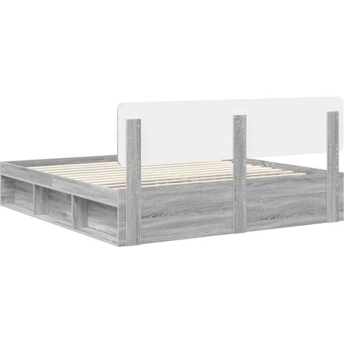  Okvir za krevet s uzglavljem Siva Sonoma 200 x 200 cm Slike