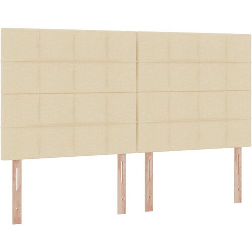  Krevet S LED lampica s uzglavljem Krema 160 x 200 cm tkanina Slike