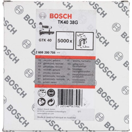 Bosch spajalica TK40 38G 1,2 mm, 38 mm, pocinkovana - 2608200705 Slike