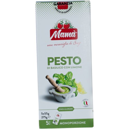 Mamà Pesto di Basilico con Limone - enoporcijska omaka - 275 g Cene