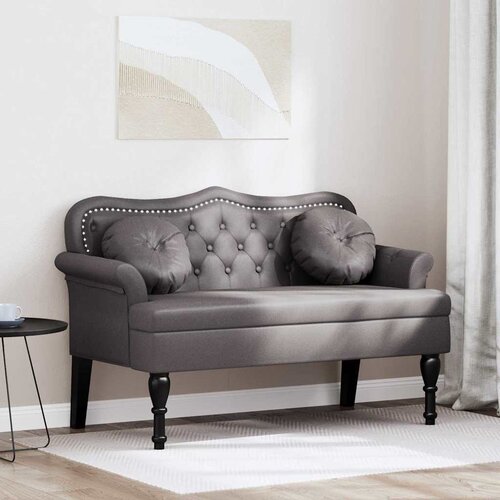  Chesterfield klupa Siva 120.5 x 65 x 75 cm Lažna koža Cene