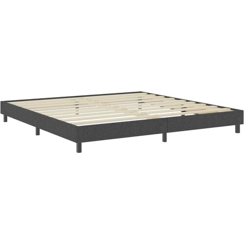 VidaXL Krevet od tkanine s oprugama tamnosivi 200 x 200 cm Slike