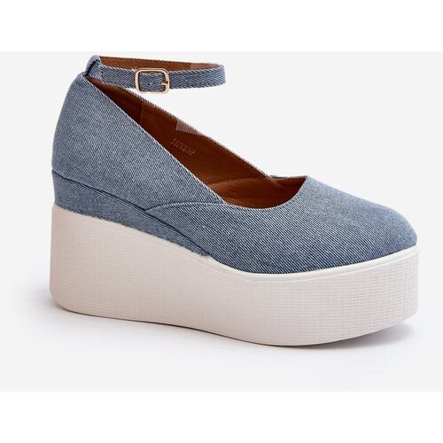 Kesi Women&amp;#039;s denim wedge espadrilles Blue Malla Slike
