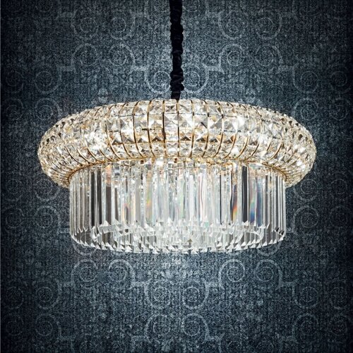 Ideal Lux kristalni luster na lancu nabucco 12xE14/40W/230V prečnik 60 cm zlatna Slike