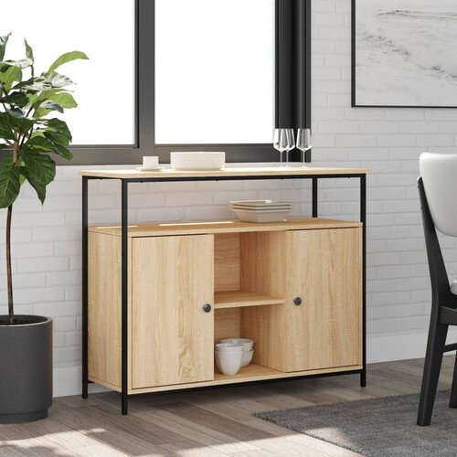 vidaXL Komoda sonoma hrast 100x35x80 cm inženirski les Cene