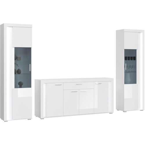 MID.YOU Dnevni Regal Skylight, Bela, Visoki Sijaj, 3-Delno Slike