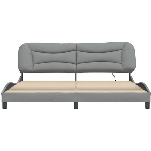  Okvir kreveta s LED-om bez madraca Hvar 200 x 200 cm od tkanine Slike