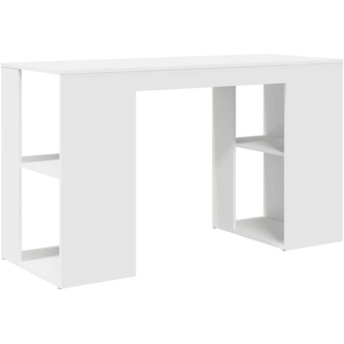  Stol s policom Bijelo 130 x 50.5 x 75 cm Konstruirano drvo Slike
