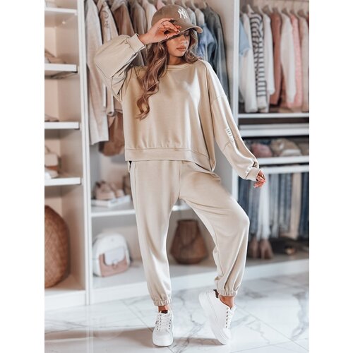 DStreet Komplet dresowy damski one size oversizowy DRESIS beżowy Slike