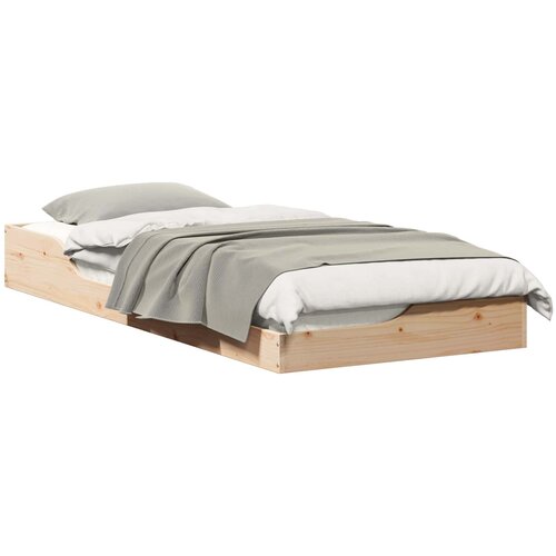 vidaXL Konstrukcija postelje Rjava 90 x 210 cm Masivno borovo les, (5000127491) Cene