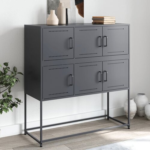 vidaXL Komoda antracitna 100,5x39x107 cm hladno valjano jeklo Cene