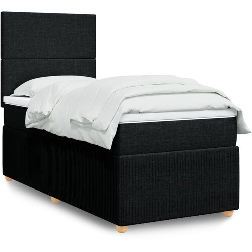 vidaXL Box spring postelja z vzmetnico črn 90x190 cm blago Cene