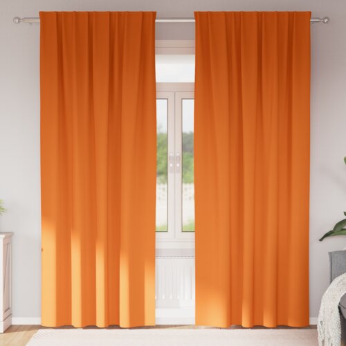 vidaXL Zatemnitvene zavese 2 pcs Svetlo oranžna 260 x 140 cm Poliester Cene