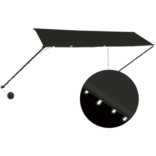  Tenda na uvlačenje s LED svjetlima 350 x 150 cm antracit Slike