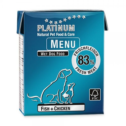 Platinum dog menu fish&chicken 375g Slike