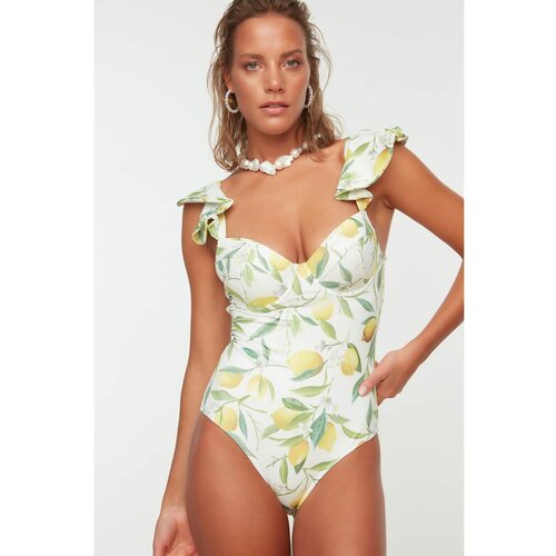 Trendyol Lemon Patterned Swimsuit Cene