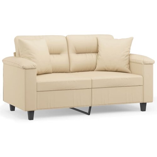 Maison Chic kavč - Sofa - Kanape dvosed z blazinami krem 120 cm tkanina iz mikrovlaken, (21727862) Cene