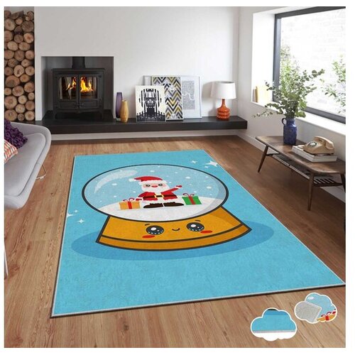 Conceptum Hypnose tepih s novogodišnjim motivima Asr-Crpt-32, pravokutni, 80 x 140 cm, plavi Cene