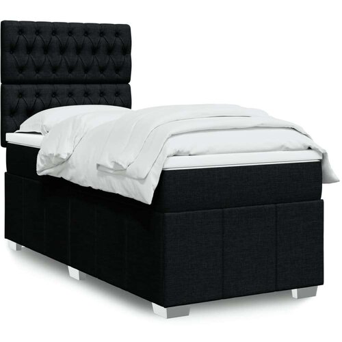 Box spring krevet s madracem crni 90x190 cm od tkanine Cene