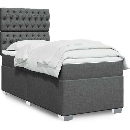 vidaXL Box spring postelja z vzmetnico temno siva 80x200 cm blago Cene