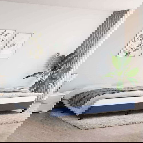  Za krevet plavi 200x200 cm od tkanine Slike