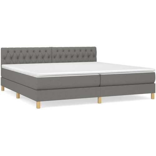 Maison Chic Box spring postelja - Vzmetna postelja z vzmetnico temno siva 200x200 cm blago SL6715, (21904276) Cene