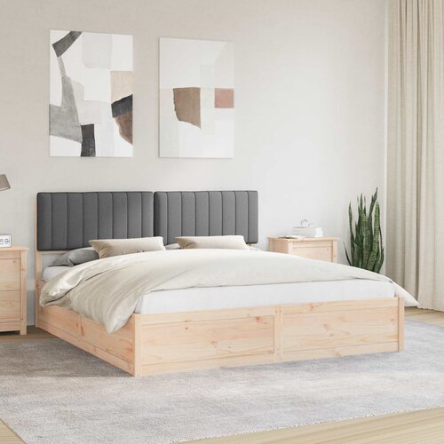  Krevetni okvir s tapiciranim uzglavljem Tamno siva 180 x 200 cm Cijene