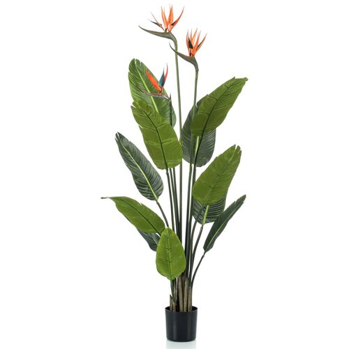 Emerald vidaXL Umetna rastlina strelicija v loncu s cvetovi 120 cm Cene