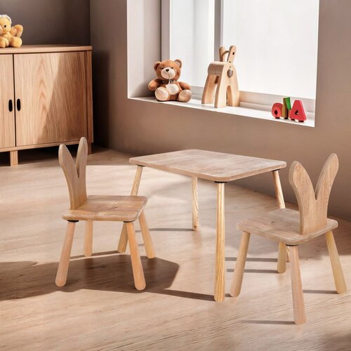 Hanah home BLTYZ-AKTV060-1 Oak Kid's Table Set Cene