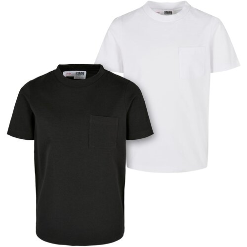 Urban Classics Organic cotton pocket t-shirt for boys, 2 pack, black/white Cene