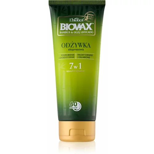 L´Biotica Biovax Bamboo & Avocado Oil ekspresni regeneracijski balzam za poškodovane lase 200 ml