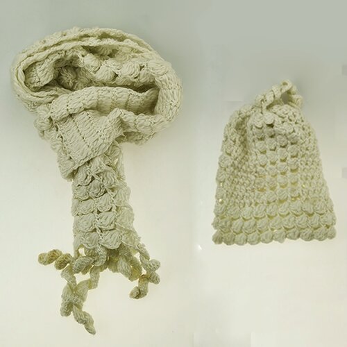 Kapa i šal ženski-beli C07010 Cene