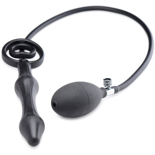 Master Series Devils Rattle Inflatable Silicone Anal Plug with Cock and Ball Ring Slike