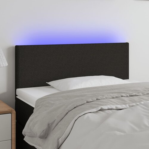 VidaXL LED posteljno vzglavje črno 100x5x78/88 cm blago Slike