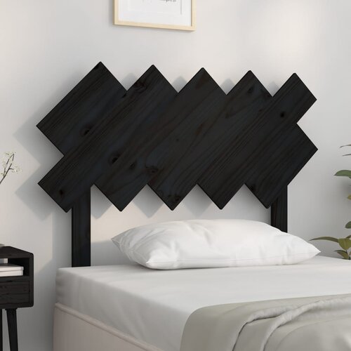 VidaXL uzglavlje za krevet crno 104 x 3 x 80,5 cm od masivne borovine Slike