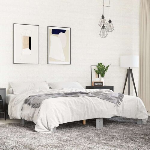  Okvir za krevet boja hrasta 200x200cm konstruirano drvo i metal Slike