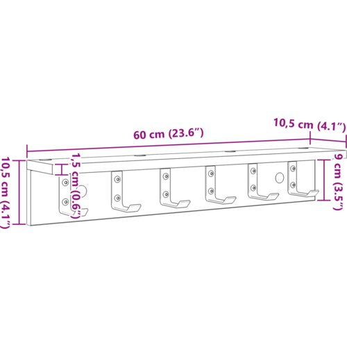  Vje&amp;scaron;alica za kapute na zidu Bijelo 60 x 10.5 x 10.5 cm Slike