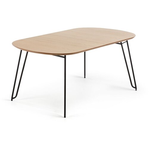 Kave Home Proširiv blagovaonski stol u dekoru hrasta u prirodnoj boji 90x140 cm Novac – Cijene