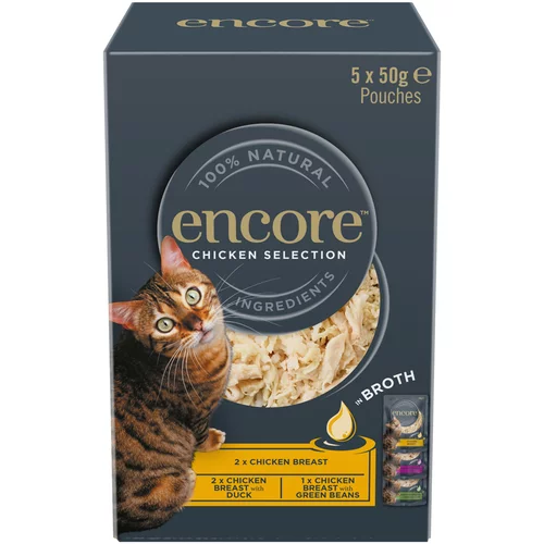 Encore Cat Pouch u temeljcu 5 x 50 g - Izbor piletine (3 vrste)