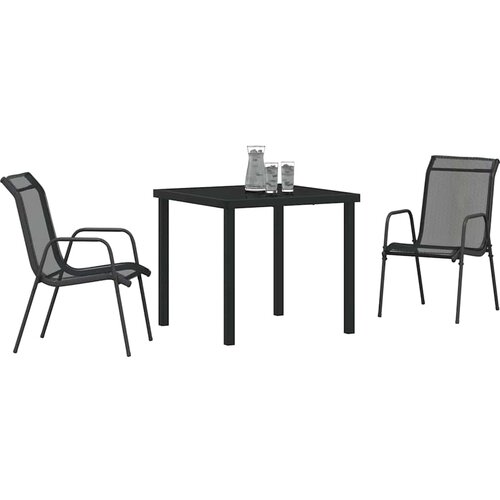  Vrtni set za objed 3 pcs Crna Čelik s prahom premazan Slike
