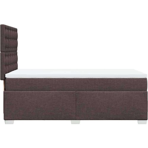VidaXL Krevet s oprugama i madracem tamnosmeđi 100 x 200 cm od tkanine Slike