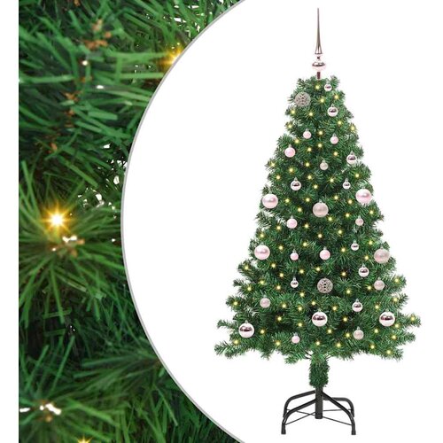 vidaXL Umestno božično drevo Zelena 150 cm PVC, jeklo in plastika, (5000066006) Cene
