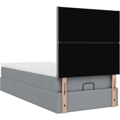 VidaXL otomanski okvir kreveta s madraca svijetlosivi 80x200cm tkanine Slike