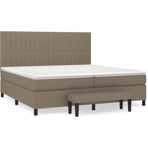 vidaXL Box spring postelja z vzmetnico taupe 200x200 cm blago, (20894107) Cene
