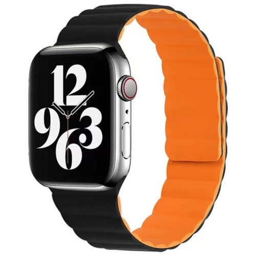  silikonska narukvica za Apple Watch sa magnetom crno narandzasta 42/44mm Cene