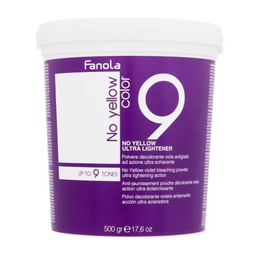 Fanola No Yellow Color 9 Ultra Lightener posvetljevalni prašek z učinkom proti rumenim tonom las 500 g za ženske Cene